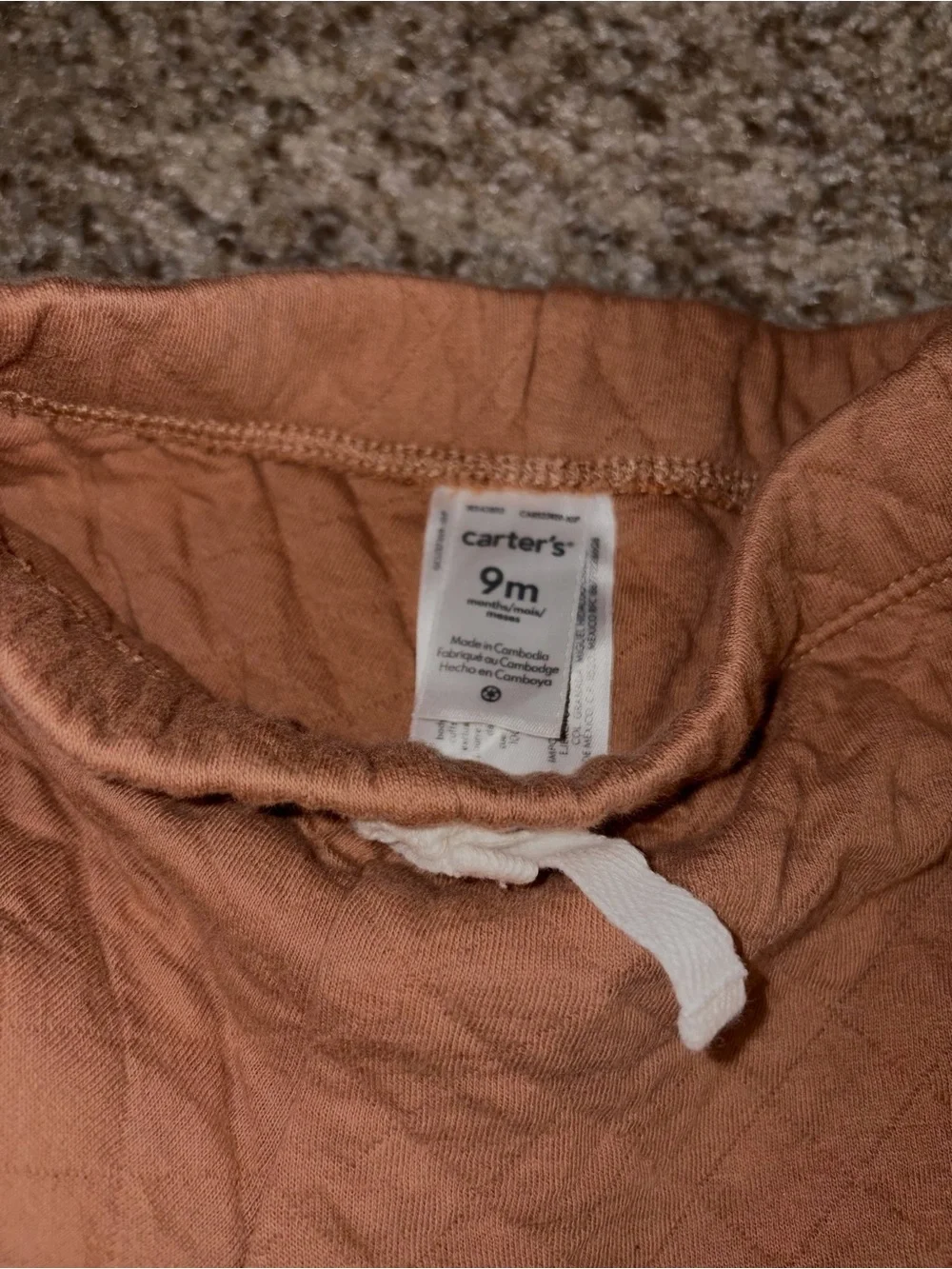 Carter's Quilted Tan Brown Kids Jogger Pants